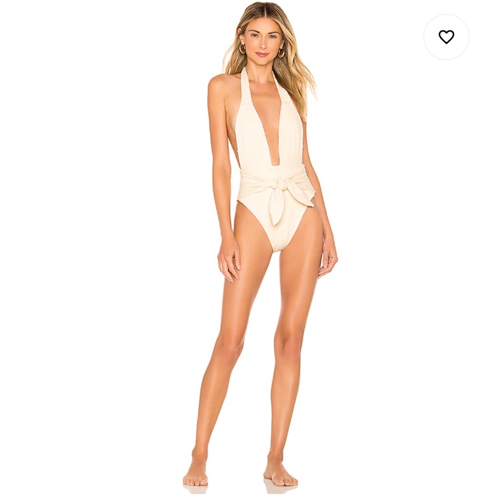 ISO Tropez Tie Up One Piece in Cream Rib